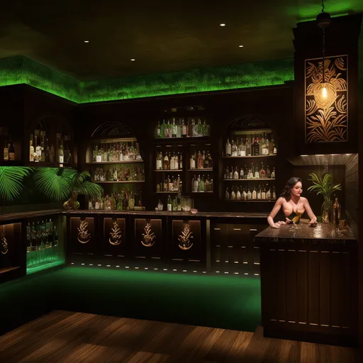 Tropical Home Bar design - AI generated interior design visualization