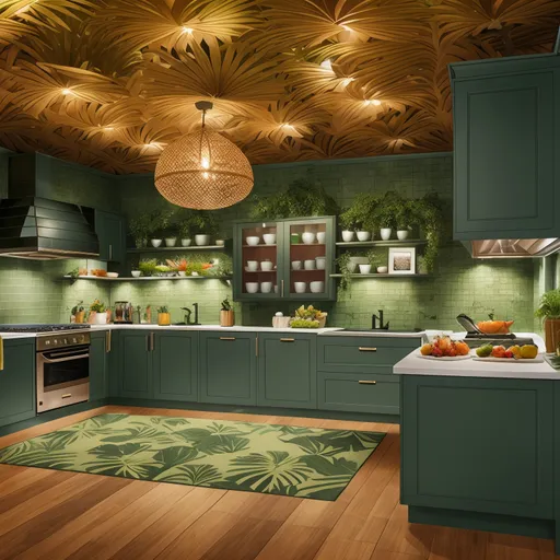 Tropical Kitchen design - AI generated interior design visualization