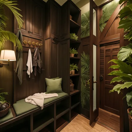 Tropical Mudroom design - AI generated interior design visualization