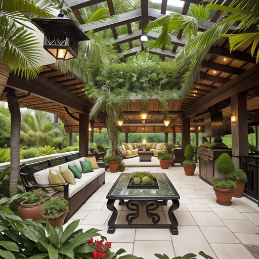 Tropical Patio design - AI generated interior design visualization