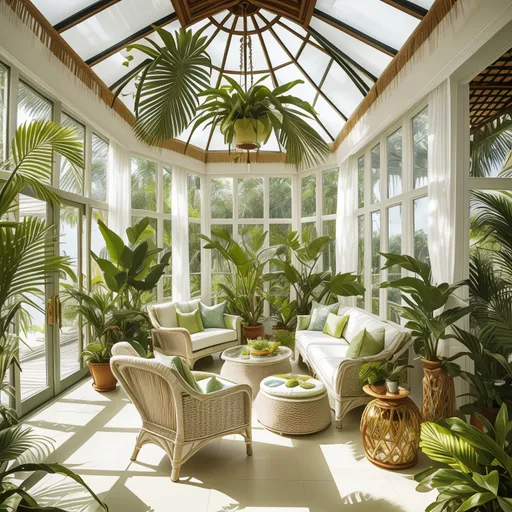 Tropical Sunroom design - AI generated interior design visualization