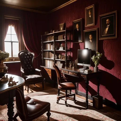 Victorian Home Office design - AI generated interior design visualization