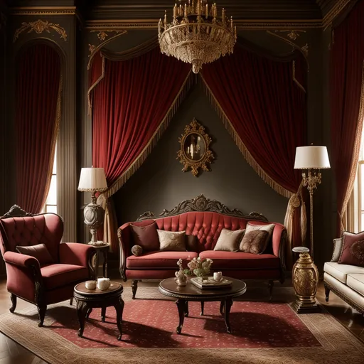 Victorian Living Room design - AI generated interior design visualization