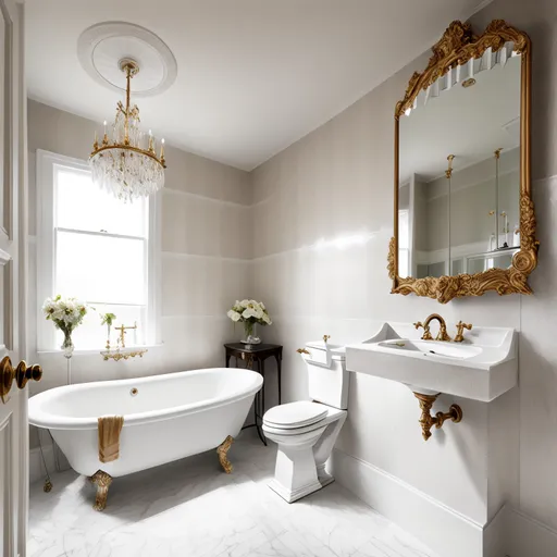 Victorian Powder Room design - AI generated interior design visualization