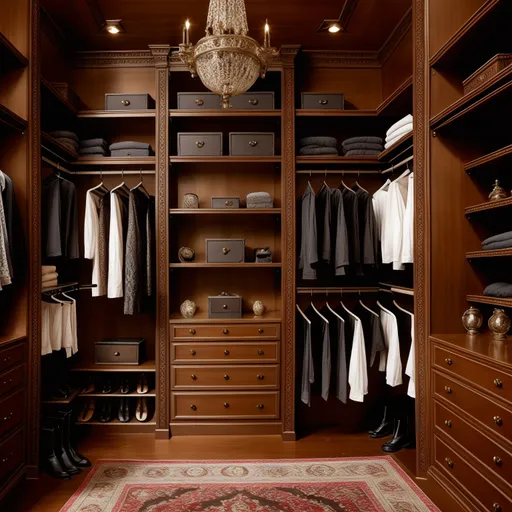 Victorian Walk-in Closet design - AI generated interior design visualization