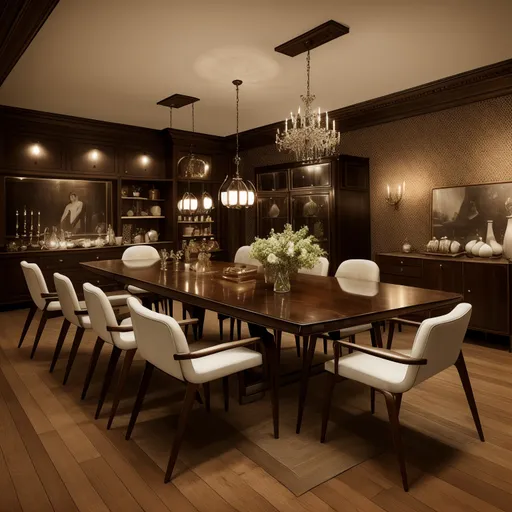 Vintage Dining Room design - AI generated interior design visualization