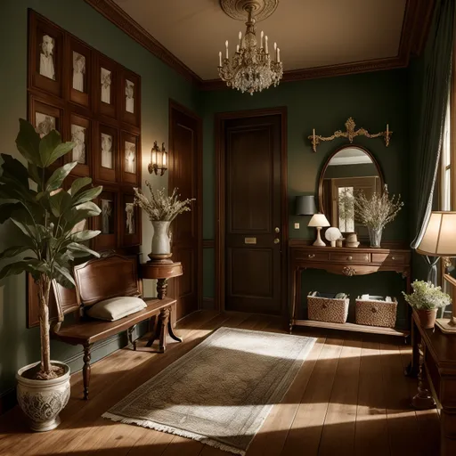 Vintage Entryway design - AI generated interior design visualization