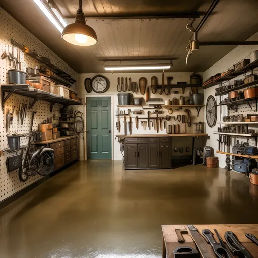 Vintage Garage design - AI generated interior design visualization