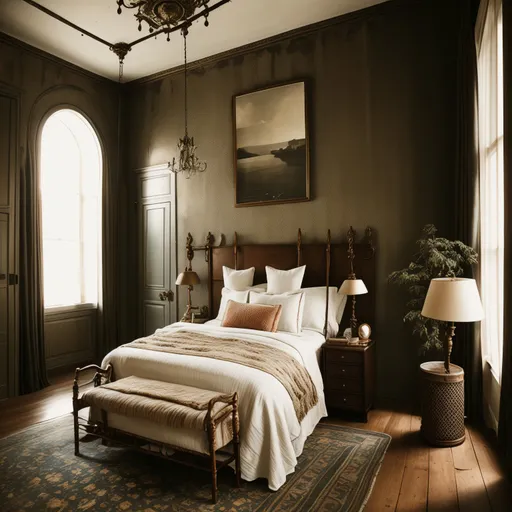 Vintage Guest Room design - AI generated interior design visualization