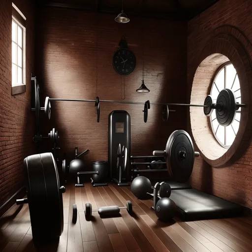 Vintage Home Gym design - AI generated interior design visualization
