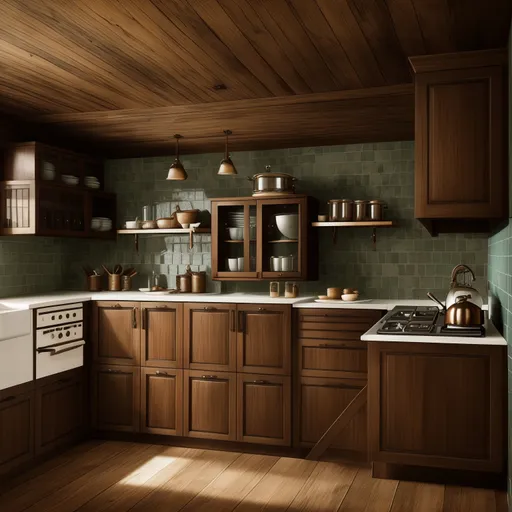 Vintage Kitchen design - AI generated interior design visualization
