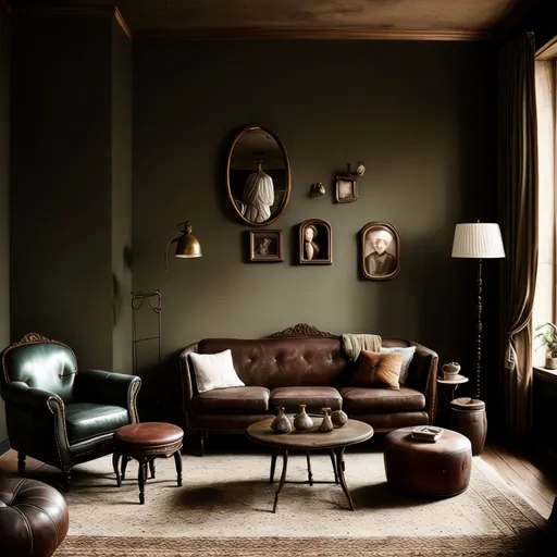 Vintage Living Room design - AI generated interior design visualization
