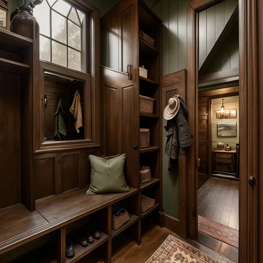 Vintage Mudroom design - AI generated interior design visualization