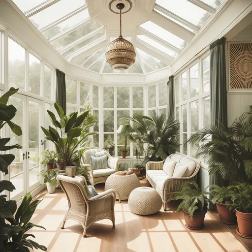 Vintage Sunroom design - AI generated interior design visualization