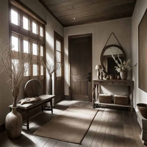 Wabi-Sabi Entryway design - AI generated interior design visualization