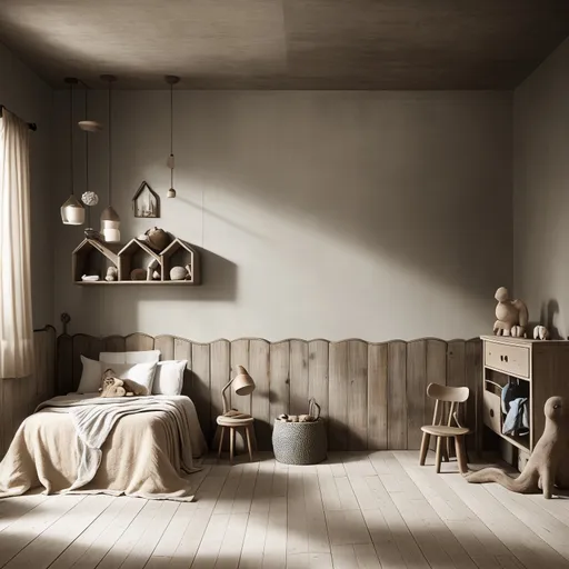 Wabi-Sabi Kids Room design - AI generated interior design visualization