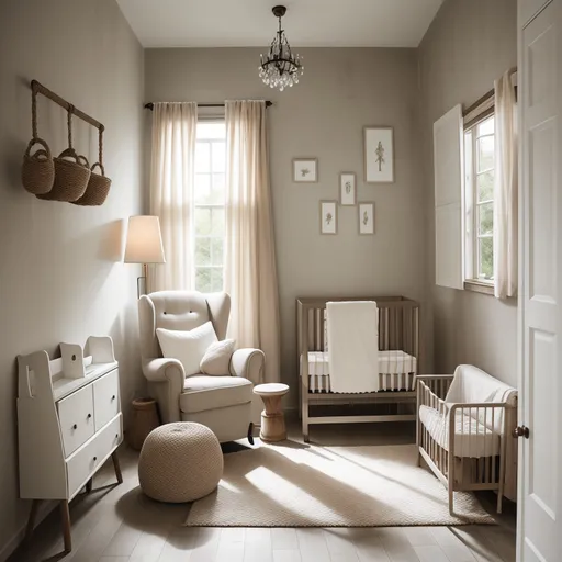 Wabi-Sabi Nursery design - AI generated interior design visualization