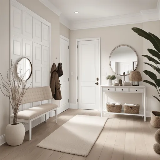 Warm Minimalism Entryway design - AI generated interior design visualization