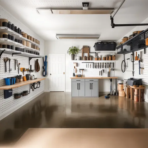 Warm Minimalism Garage design - AI generated interior design visualization