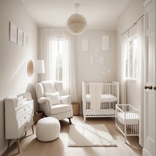 Warm Minimalism Nursery design - AI generated interior design visualization