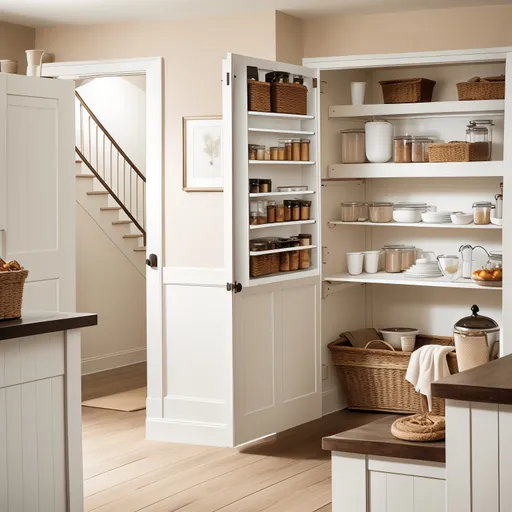 Warm Minimalism Pantry design - AI generated interior design visualization