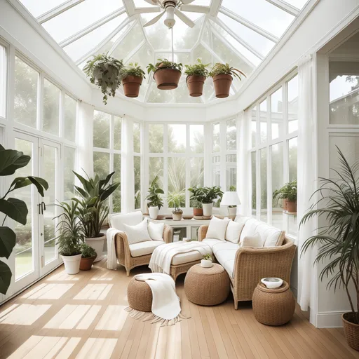 Warm Minimalism Sunroom design - AI generated interior design visualization