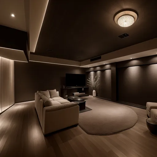 Zen Basement design - AI generated interior design visualization