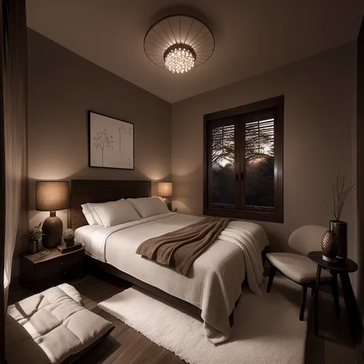 Zen Bedroom design - AI generated interior design visualization