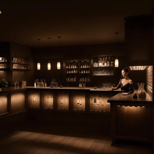 Zen Home Bar design - AI generated interior design visualization