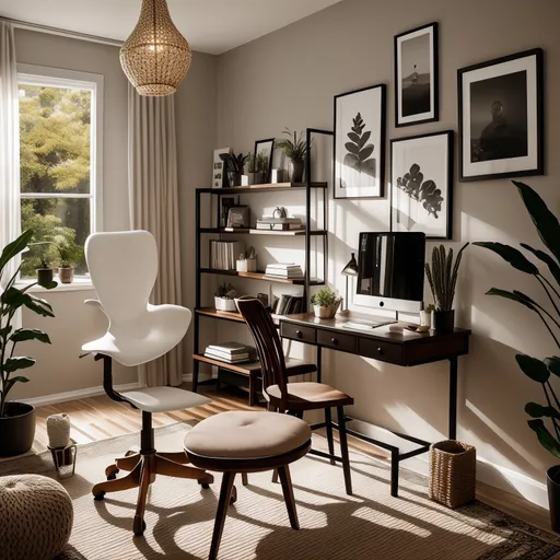 Zen Home Office design - AI generated interior design visualization