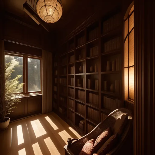 Zen Library design - AI generated interior design visualization