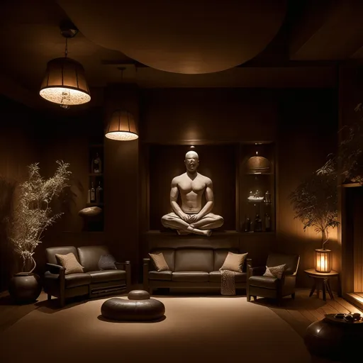 Zen Man Cave design - AI generated interior design visualization