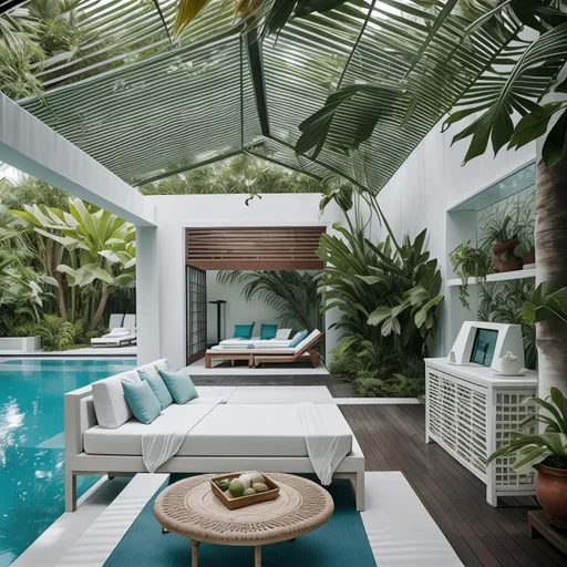 Zen Pool House design - AI generated interior design visualization