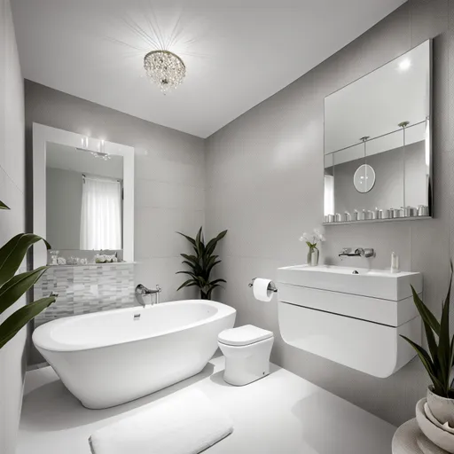 Zen Powder Room design - AI generated interior design visualization