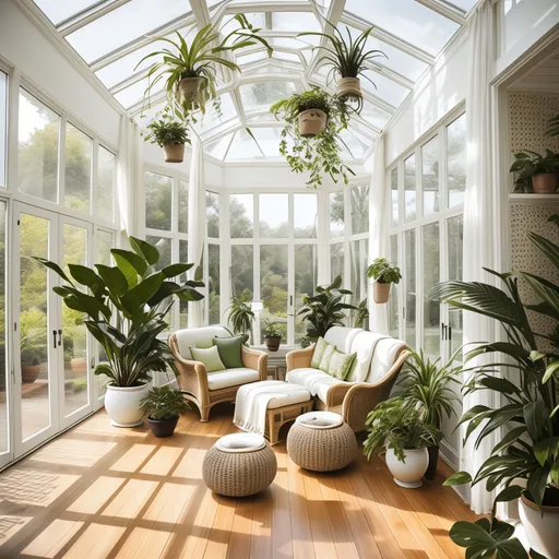 Zen Sunroom design - AI generated interior design visualization