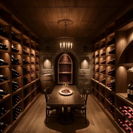 Zen Wine Cellar design - AI generated interior design visualization