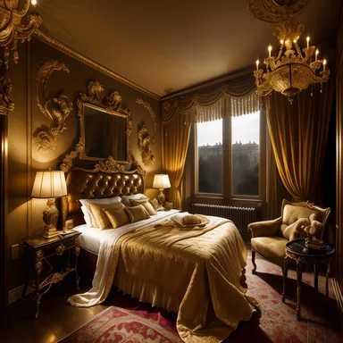Baroque Bedroom design - AI generated interior design visualization