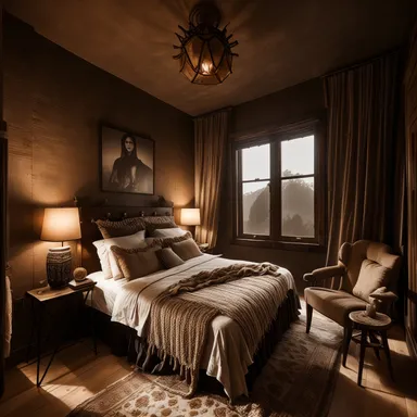 Bohemian Bedroom design - AI generated interior design visualization