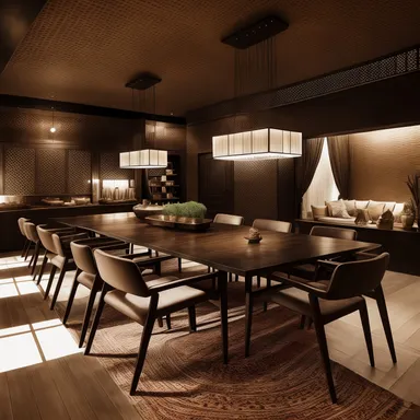Bohemian Dining Room design - AI generated interior design visualization