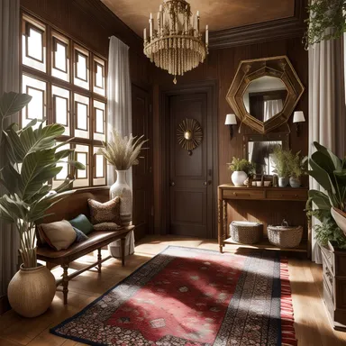 Bohemian Entryway design - AI generated interior design visualization