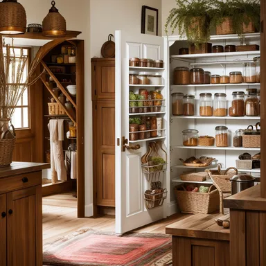 Bohemian Pantry design - AI generated interior design visualization