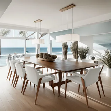 Coastal Dining Room design - AI generated interior design visualization