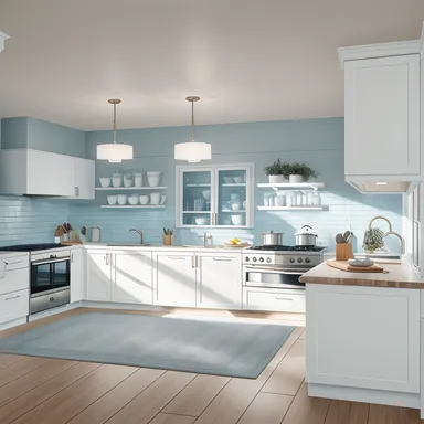 Coastal Kitchen design - AI generated interior design visualization