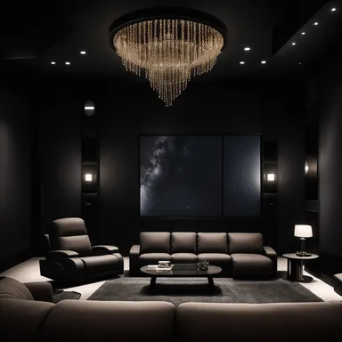 Contemporary Home Theater design - AI generated interior design visualization