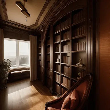 Contemporary Library design - AI generated interior design visualization