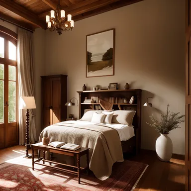 Craftsman Guest Room design - AI generated interior design visualization
