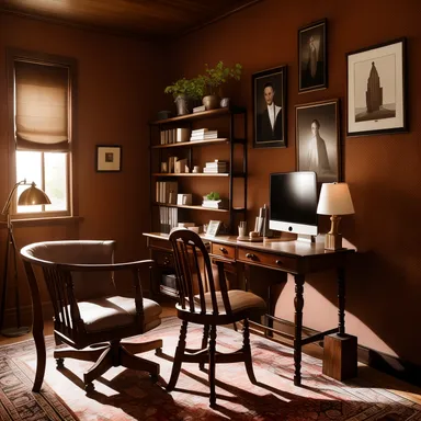 Craftsman Home Office design - AI generated interior design visualization