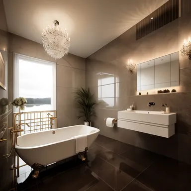 Eclectic Bathroom design - AI generated interior design visualization