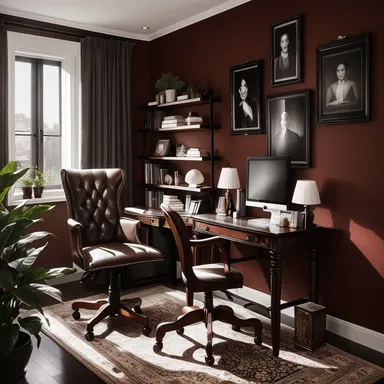 Eclectic Home Office design - AI generated interior design visualization