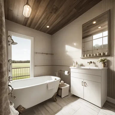 Farmhouse Bathroom design - AI generated interior design visualization